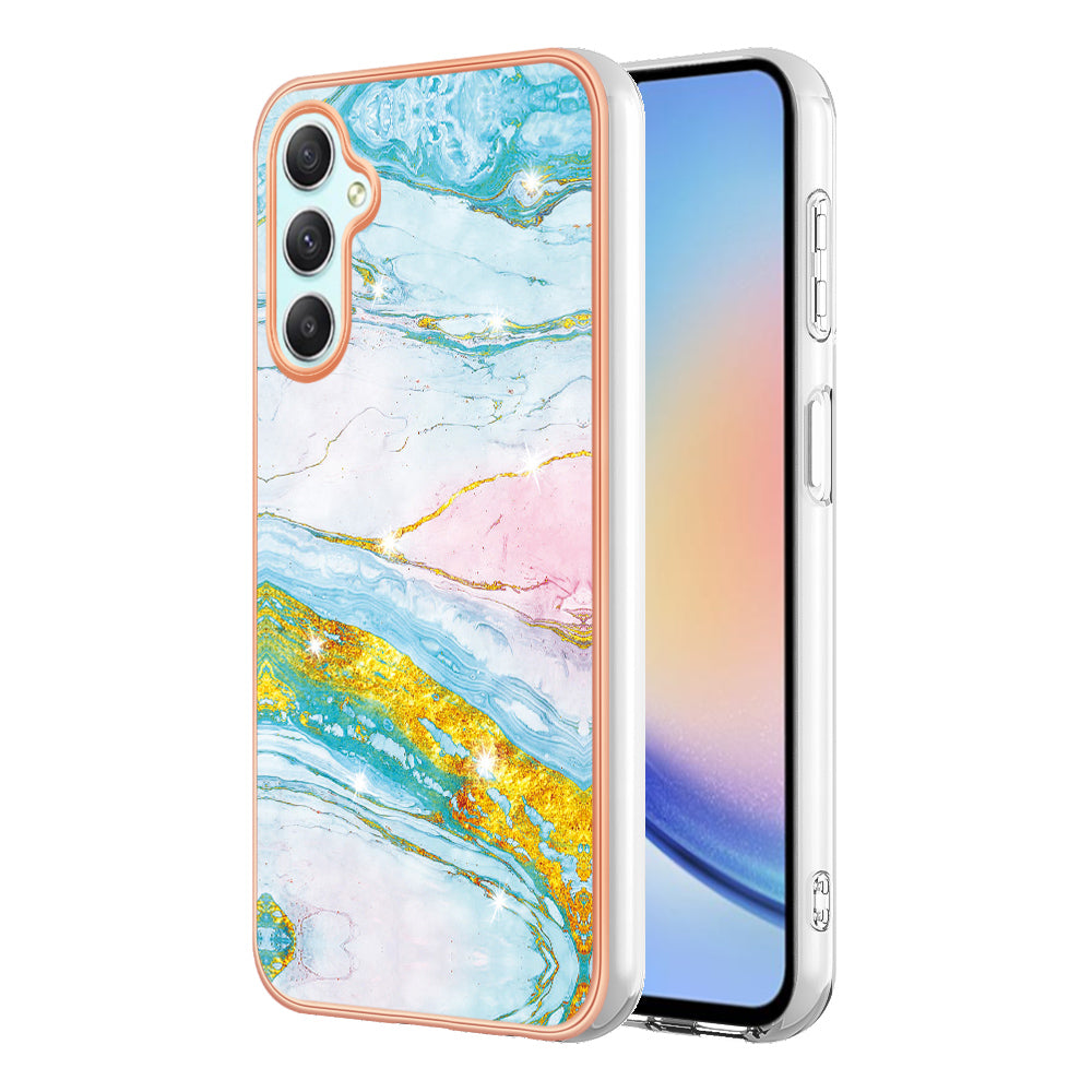 YB IMD Series-2 For Samsung Galaxy A24 4G Electroplating Cover IMD Marble Pattern Phone Case TPU Shell YB IMD Series-2 For Samsung Galaxy A24 4G Electroplating Cover IMD Marble Pattern Phone Case TPU Shell